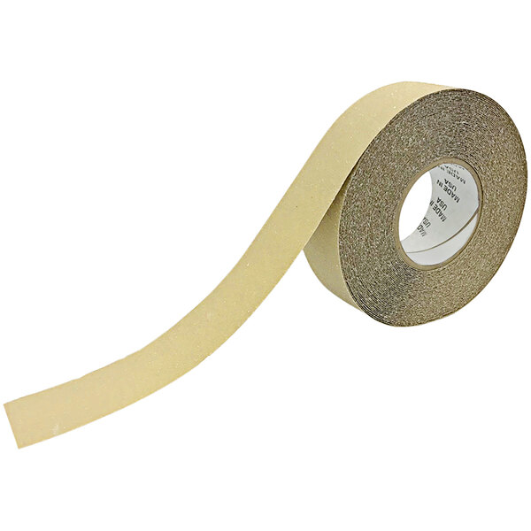 A roll of Wooster Flex-Tred safety tape with a white label and yellow and clear packaging.