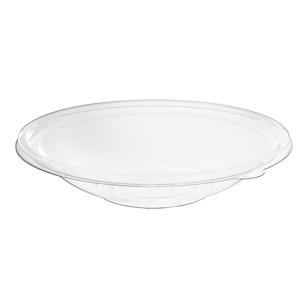 A Visions clear plastic bowl with a white background.