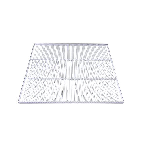 A white coated metal grid shelf from True.