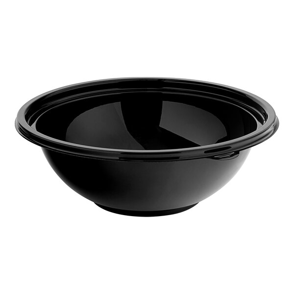 A black bowl with a black rim.