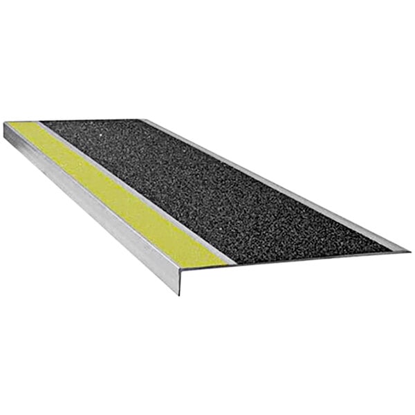 A Wooster black and yellow stair tread with yellow grit stripes.