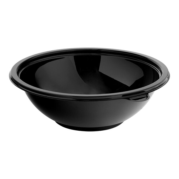 A black bowl with a black rim.