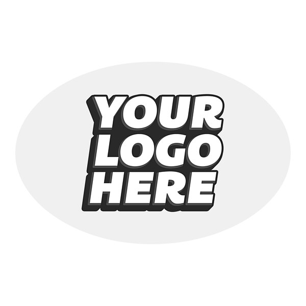 A white oval Yeti sticker with your black and white logo and white text.