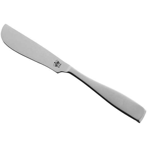 A RAK Porcelain stainless steel butter knife with a silver handle.