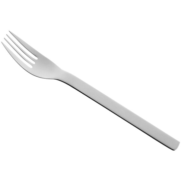 A RAK Porcelain dinner fork with a white handle on a white background.