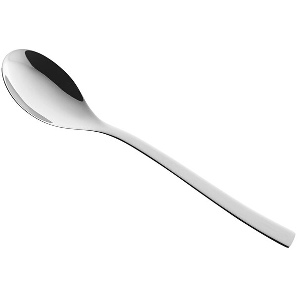 A RAK Porcelain stainless steel teaspoon with a silver handle on a white background.