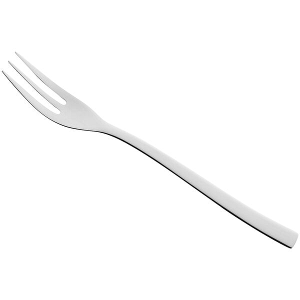 A RAK Porcelain cake fork with a white handle.