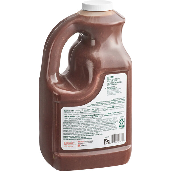 A jug of brown Knorr Fajita Sauce.