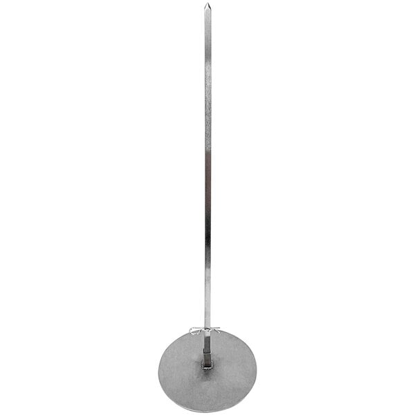 A Visvardis long metal spit pole with a metal handle on top.