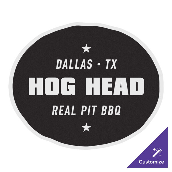 A black and white rectangular sticker that says "Dallas Texas Hog Head Real Pit Bull"