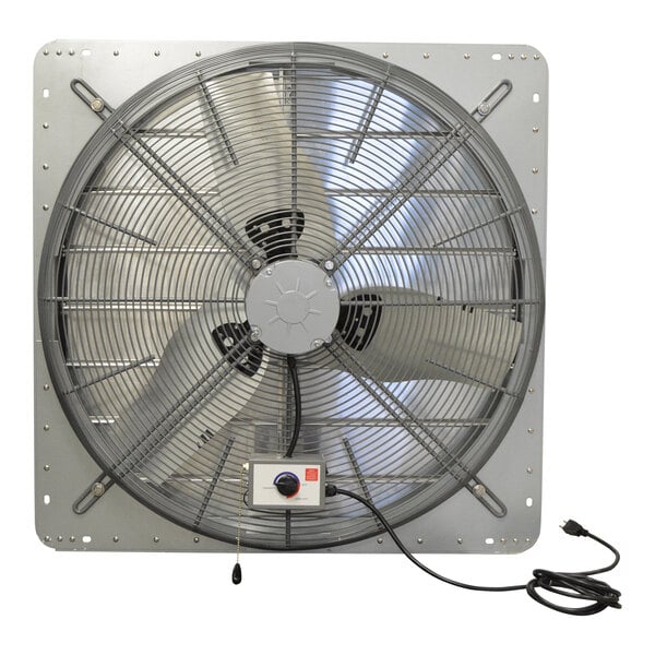 A Canarm shutter-mounted exhaust fan with a wire attached.