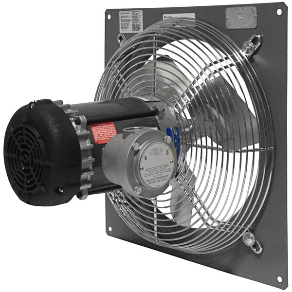 A Canarm metal panel-mounted explosion proof exhaust fan.