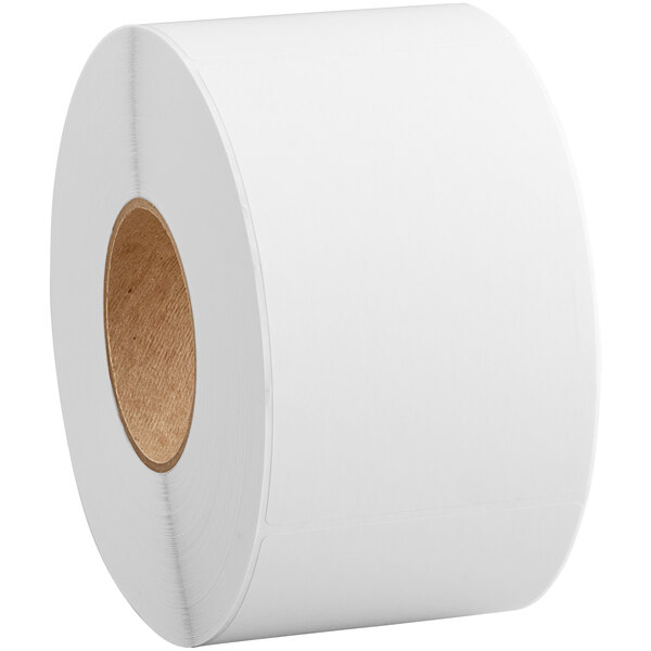 A roll of white Lavex thermal transfer labels.