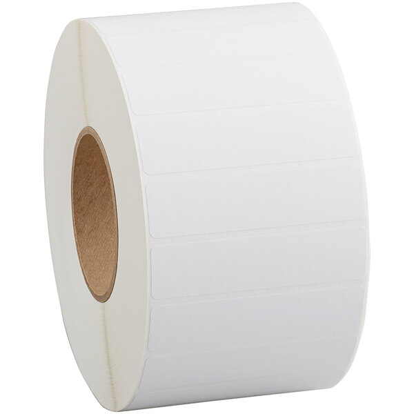 A roll of white Lavex thermal transfer labels.
