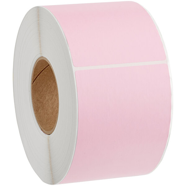 A roll of purple and white Lavex mailing labels.