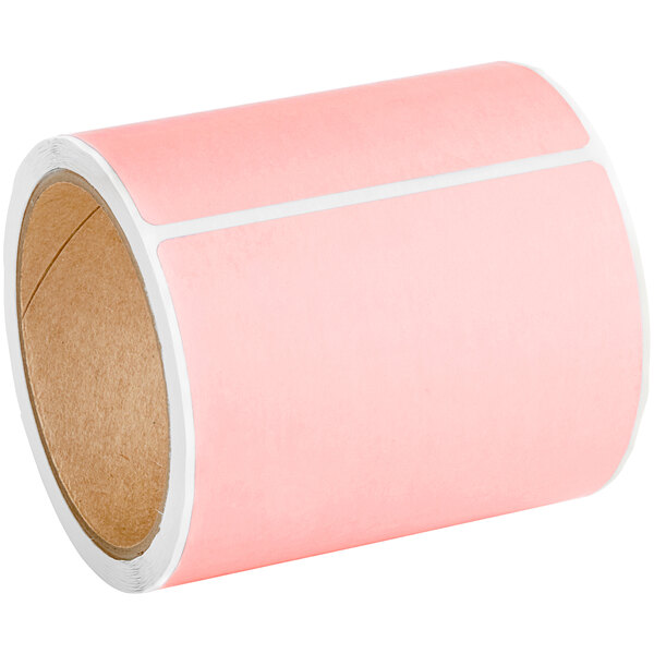 A roll of pink Lavex thermal transfer labels.