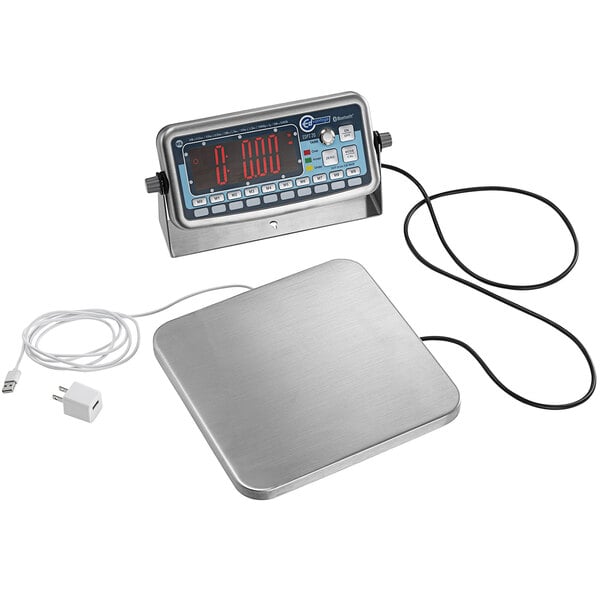 An Edlund Edvantage digital pizza scale with a corded remote display.