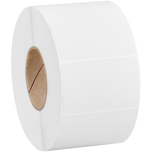 A roll of white Lavex thermal transfer labels.