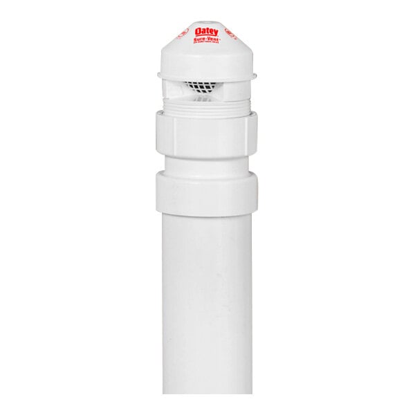 A white plastic pipe with a white cap.