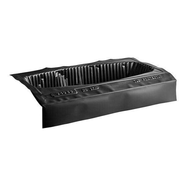An Oatey black plastic tray with a black handle.