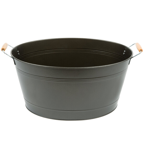 19 X 14 X 9 5 16 Oval Beverage Tub With Wooden Handles