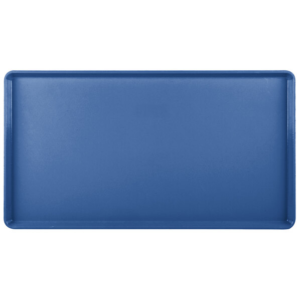 A blue rectangular Cambro dietary tray.