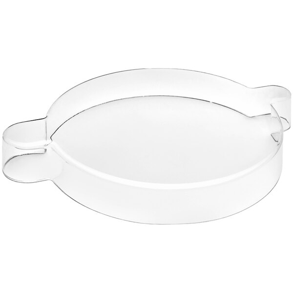 A clear plastic cover with two handles for a ChocoVision chocolate melter.
