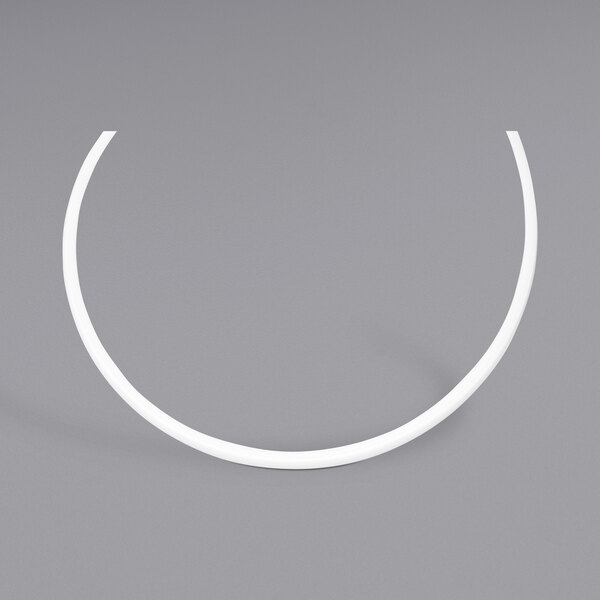 A white curved ring with a white letter on it.