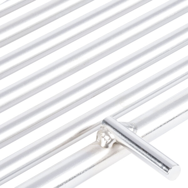 A close-up of a stainless steel MagiKitch'n heavy-duty cooking grid bar.