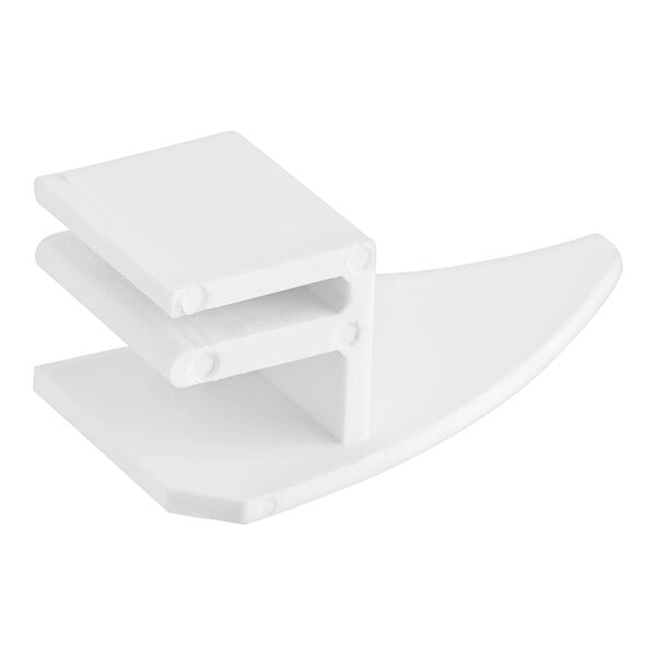 A white plastic baffle clip with holes.
