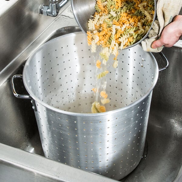 48 Qt. Tapered Aluminum Vegetable Colander with Handles