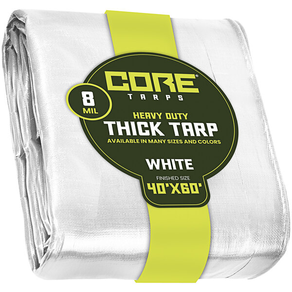 A white Core Heavy-Duty Weatherproof Poly Tarp.