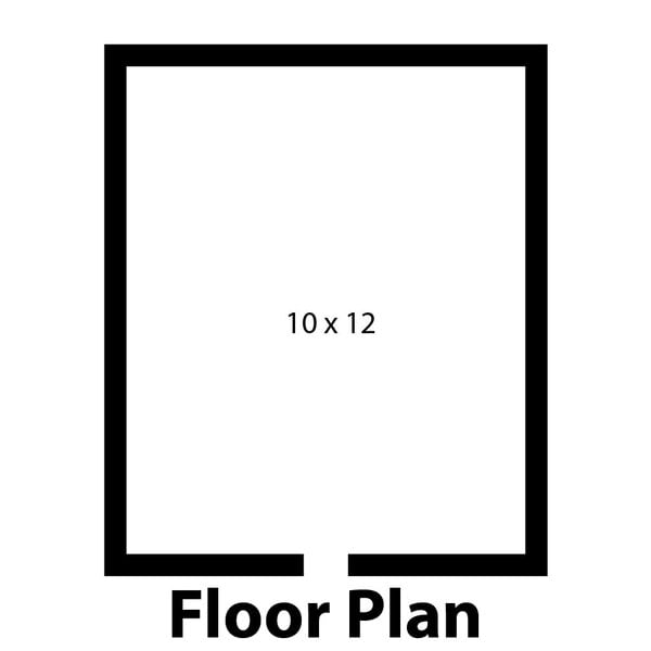 A floor plan for a black rectangular Norlake Kold Locker with white text.
