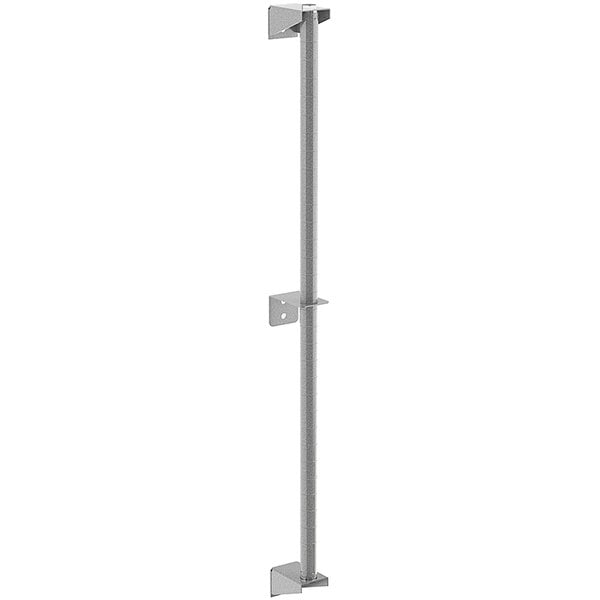 A Metroseal 4 metal post with brackets on a white background.