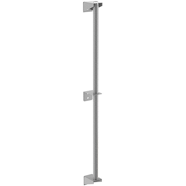 A Metroseal 4 gray Metro Super Erecta wall mount post with brackets.