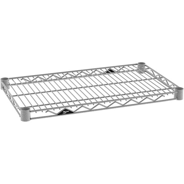 A Metro Super Erecta wire shelf with a wire rack on it.