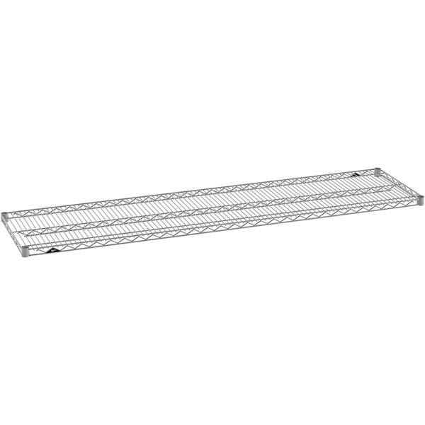 A Metroseal wire shelf on a metal shelf.