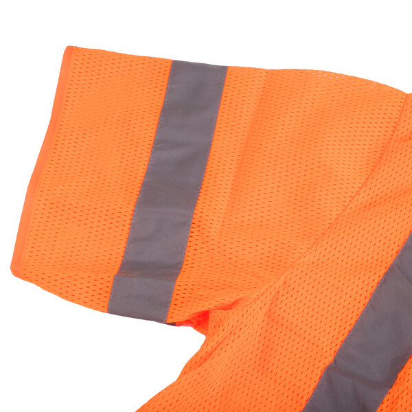 An orange Cordova high visibility safety vest with reflective stripes.