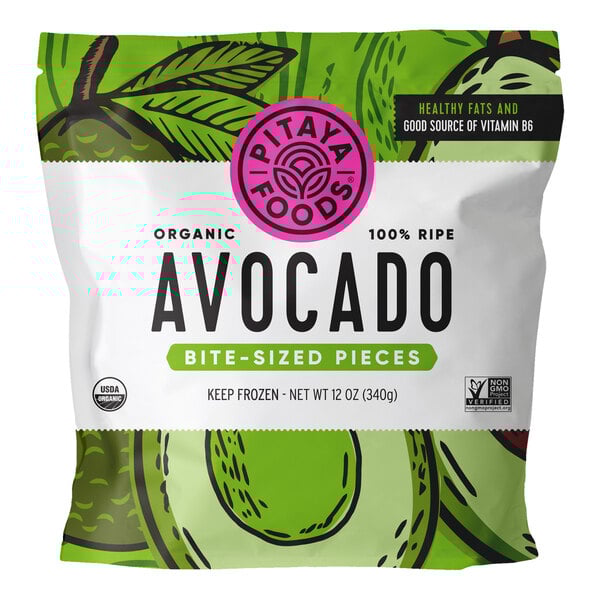 Pitaya Foods IQF Organic Avocado Pieces 12 oz. - 8/Case