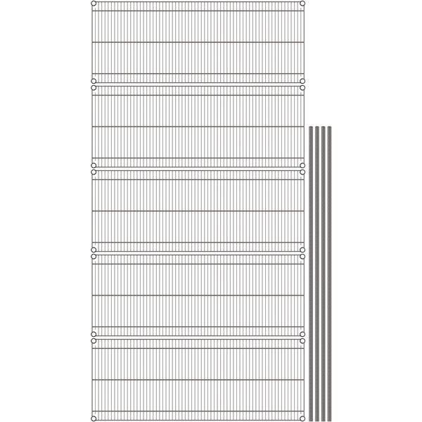 A gray Metro wire shelving unit kit.