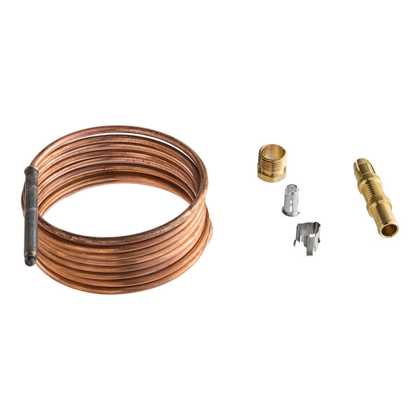 A Robertshaw 1980 Series Snap-Fit Thermocouple with a copper tube and brass fitting.