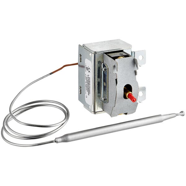 A Robertshaw LCH580240000 Hi-Limit Thermostat with a wire attached to it.