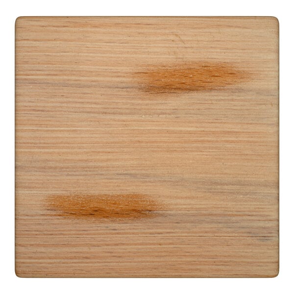 Lancaster Table & Seating 5" x 5" Square Solid Wood Live Edge Table Top with Bleached Oak Finish - Sample