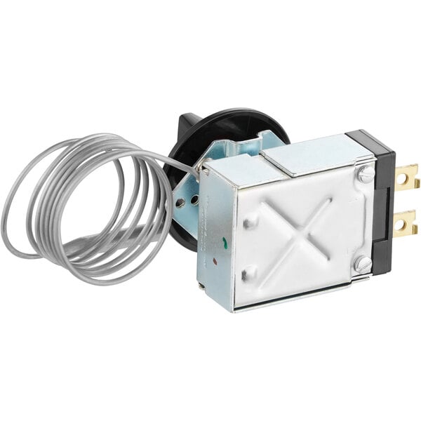 A Robertshaw 5300 Series electric thermostat with wires attached.