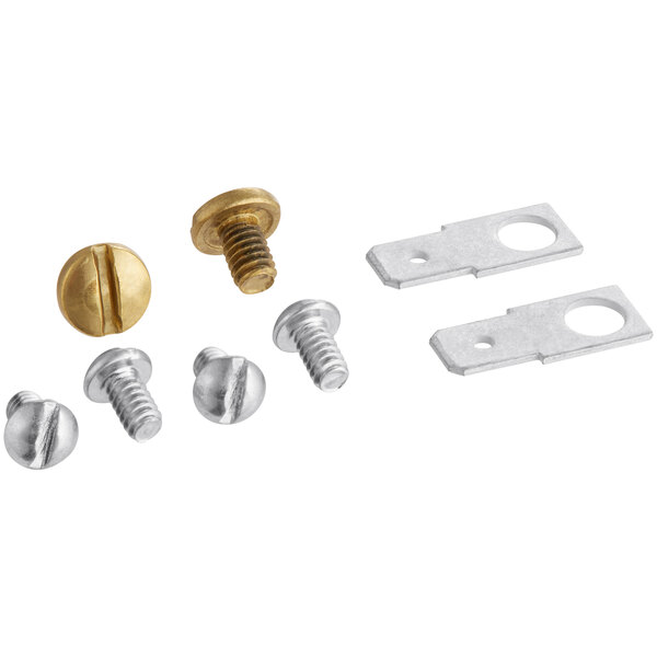 A close-up of a Robertshaw 5300 Series electric thermostat screw and nuts.