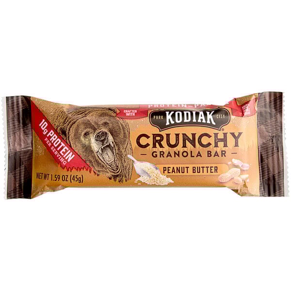A package of 2 Kodiak Cakes Crunchy Peanut Butter Granola Bars.