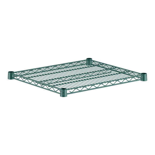 A green metal wire shelf by Regency.