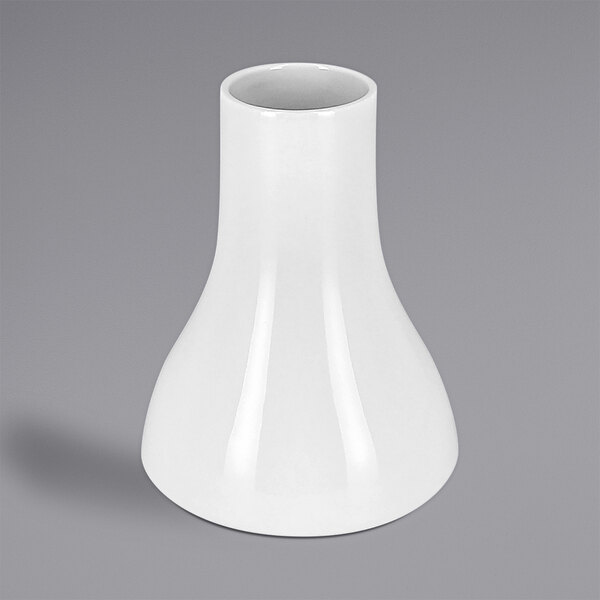 A white RAK Porcelain vase on a grey surface.