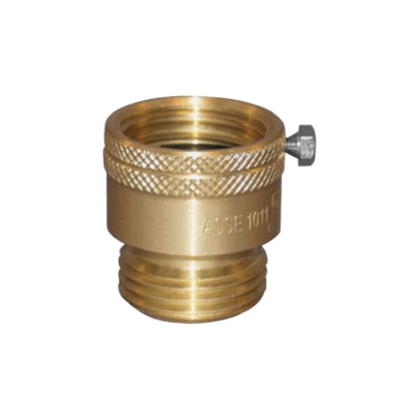 A Zurn Elkay brass threaded male fitting with a nut.