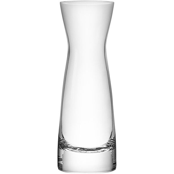 A clear glass Stolzle carafe.